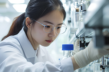 Quality Control Laboratory checking amino acid batches